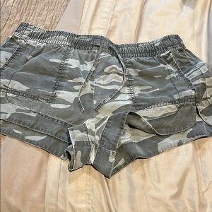 Express Gray and Green  Camouflage High Rise Shorts